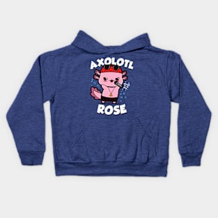 Cute Kawaii Axolotl Cartoon Rock And Roll Band Gift For Axolotl Lovers Kids Hoodie